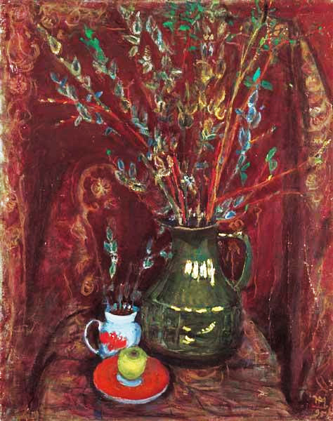 «Натюрморт із вербою». 1995. Полотно, олія